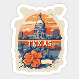 Texas Vintage Design Sticker